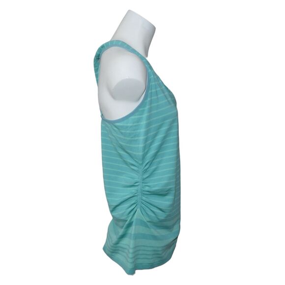 Patagonia Nouli Sz Large Striped Tank top Mint Green Stripe Side Ruching EUC - Picture 7 of 7
